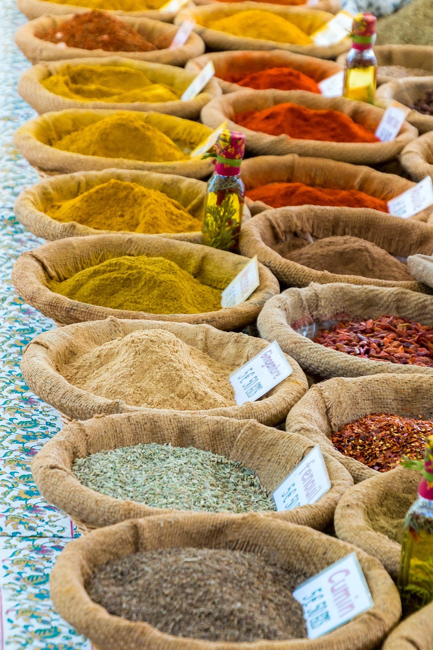 Colorful Indian spice market